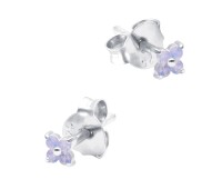 Little Four Petal Flower Silver Stud Earring STS-6157